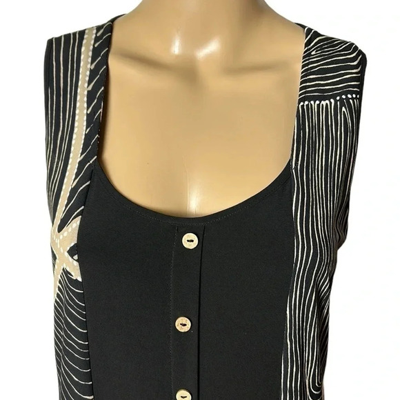 dress,retro vibe,40’s,abstract,🇨🇦,PTP 17-20 drop waist. Faux button front belted - Picture 3 of 14